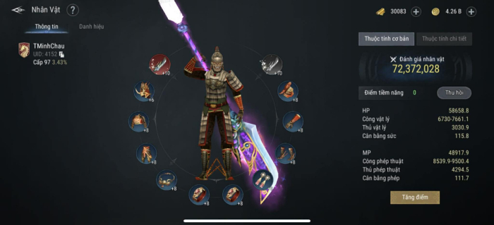 ACC TOP SERVER NAM THẬP TỰ - Glavie Sun D10 +10 